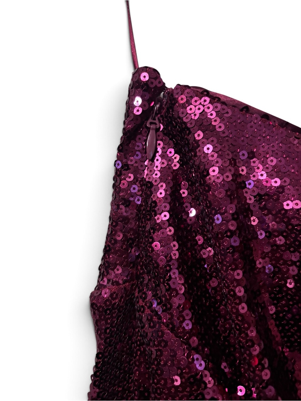 torrid One-Shoulder mini Sequin wine tasting Dress - Magenta - Picture 3 of 5